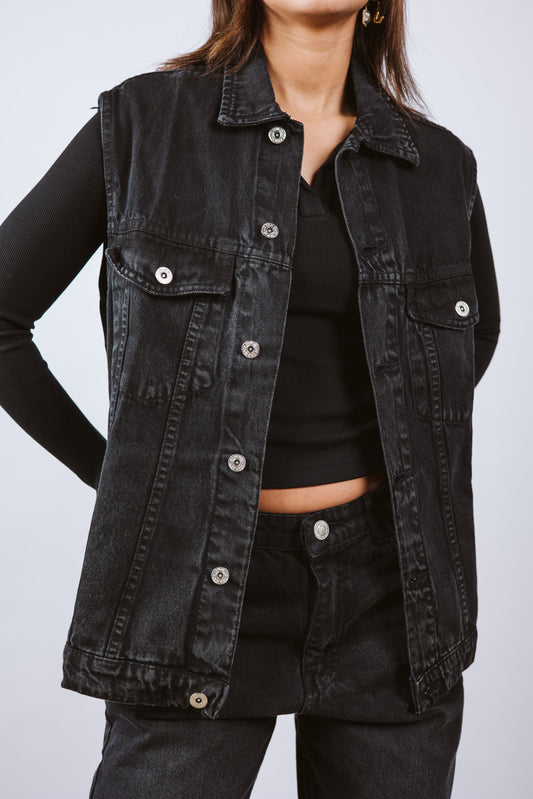 VEST DENIM BLACK