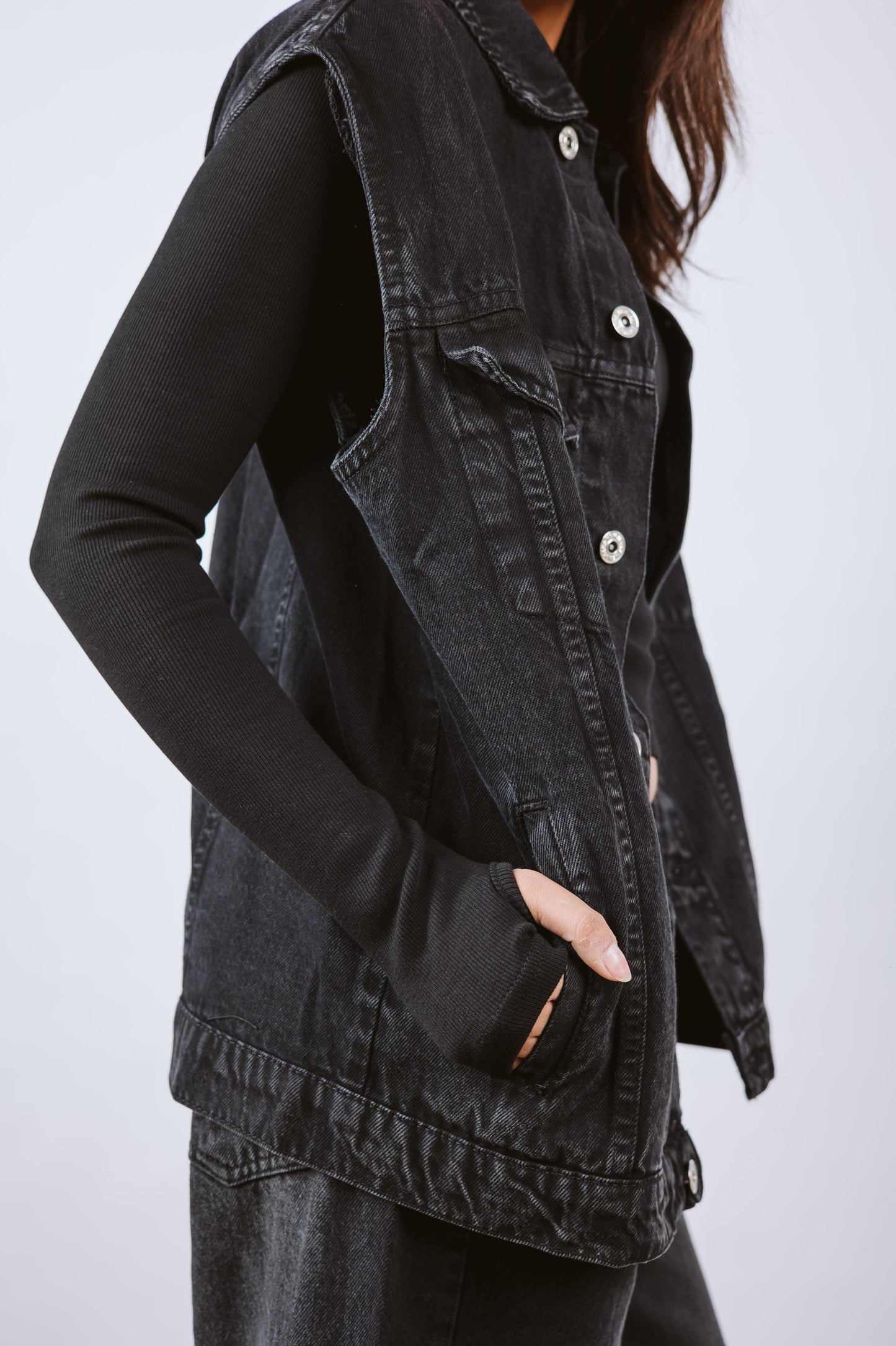 VEST DENIM BLACK