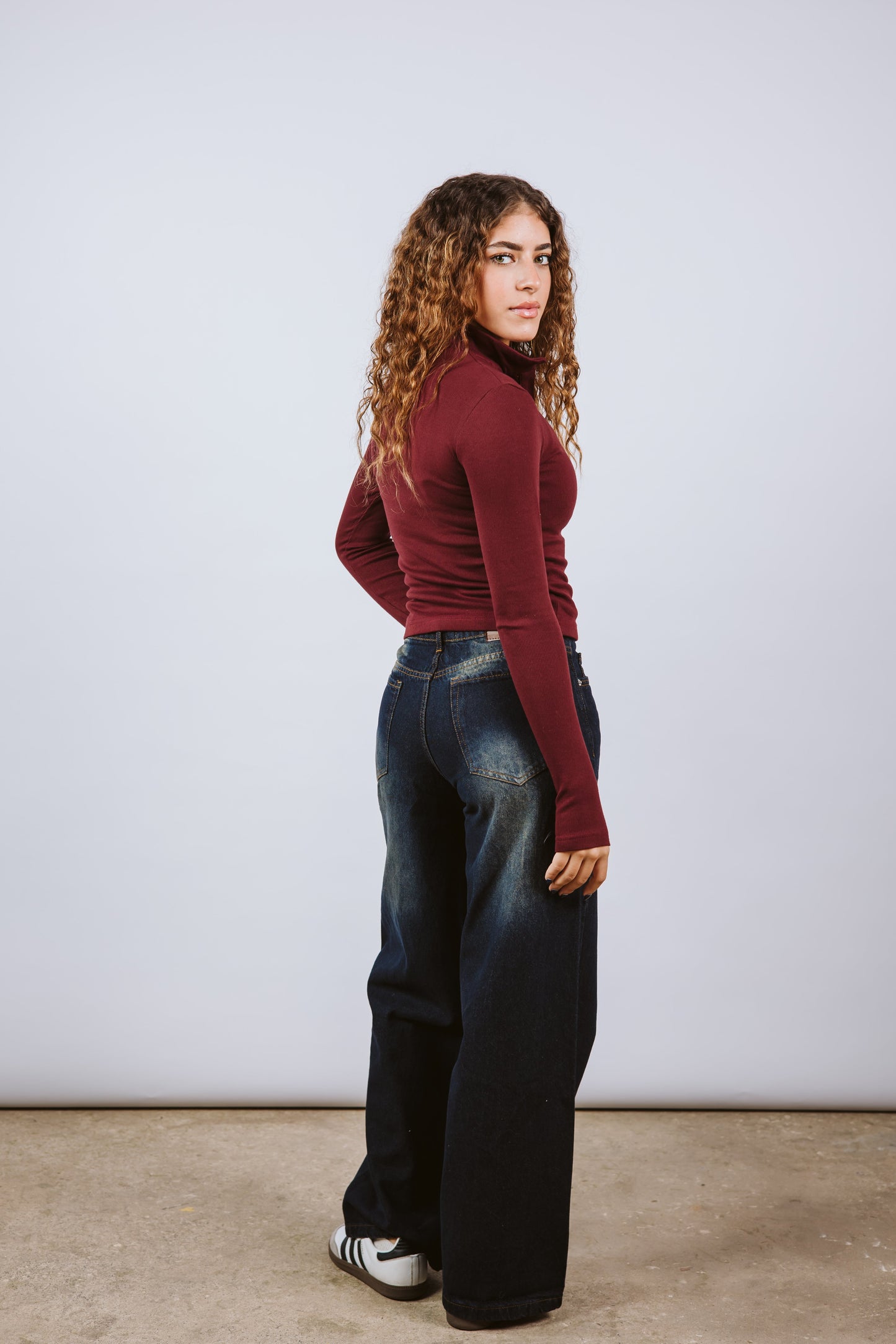 Ribbed polo long sleeve