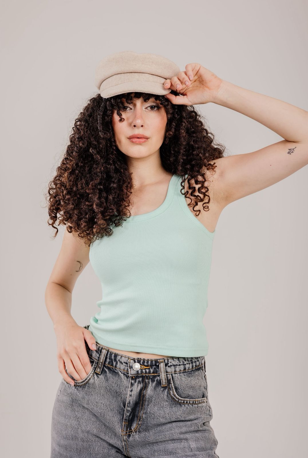 Round Tank Top Ribbed