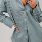 Poplin Olive Shirt White Stripe