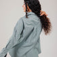 Poplin Olive Shirt White Stripe