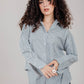 Poplin White Shirt Olive Stripe