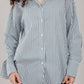 Poplin White Shirt Olive Stripe