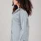 Poplin White Shirt Olive Stripe