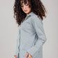 Poplin White Shirt Olive Stripe