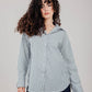 Poplin White Shirt Olive Stripe