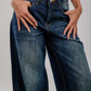 Wide-Leg Denim Navy