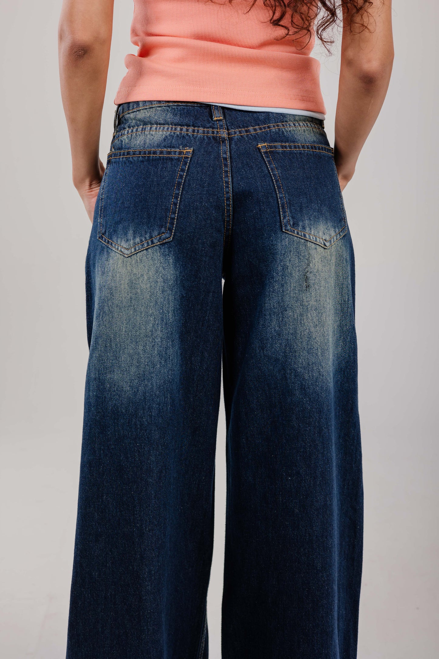Wide-Leg Denim Navy