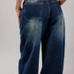 Wide-Leg Denim Navy