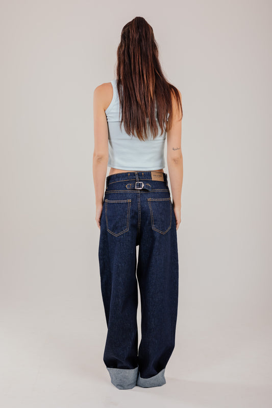 Turn-Up Navy Jeans