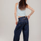 Turn-Up Navy Jeans