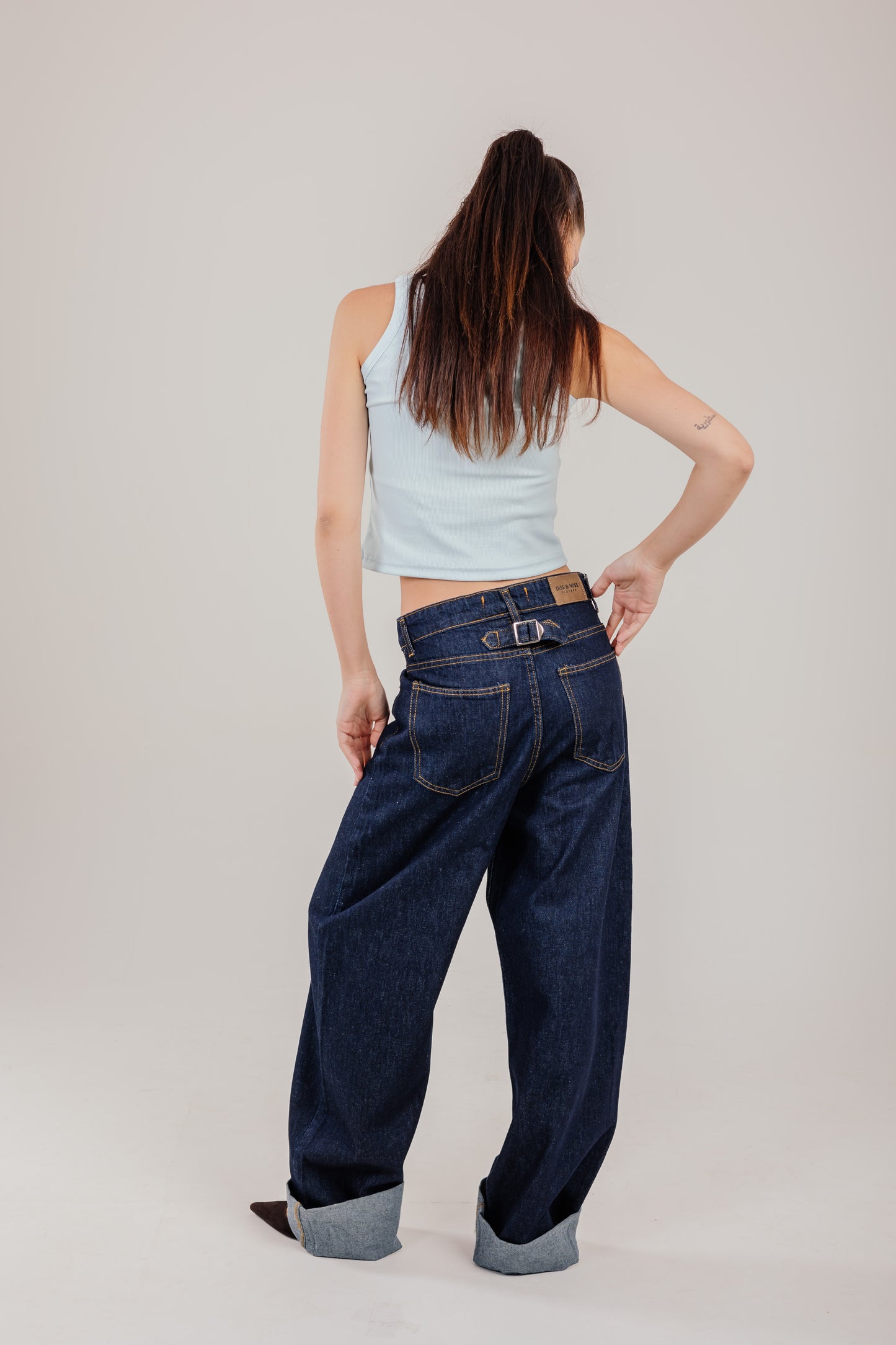 Turn-Up Navy Jeans