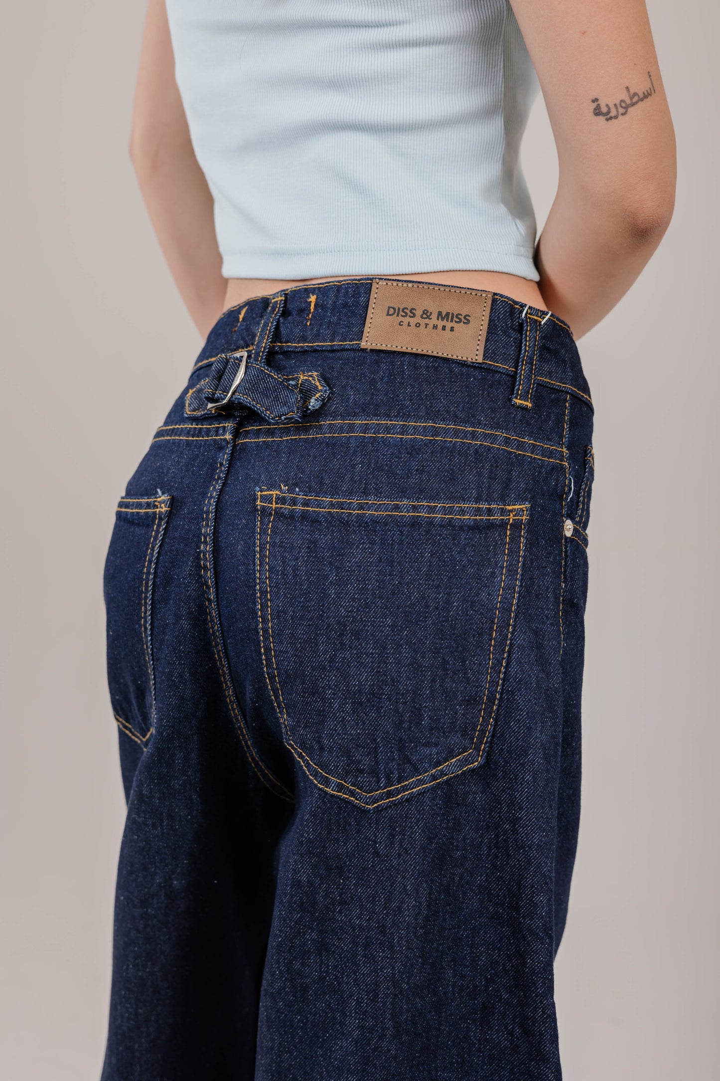 Turn-Up Navy Jeans