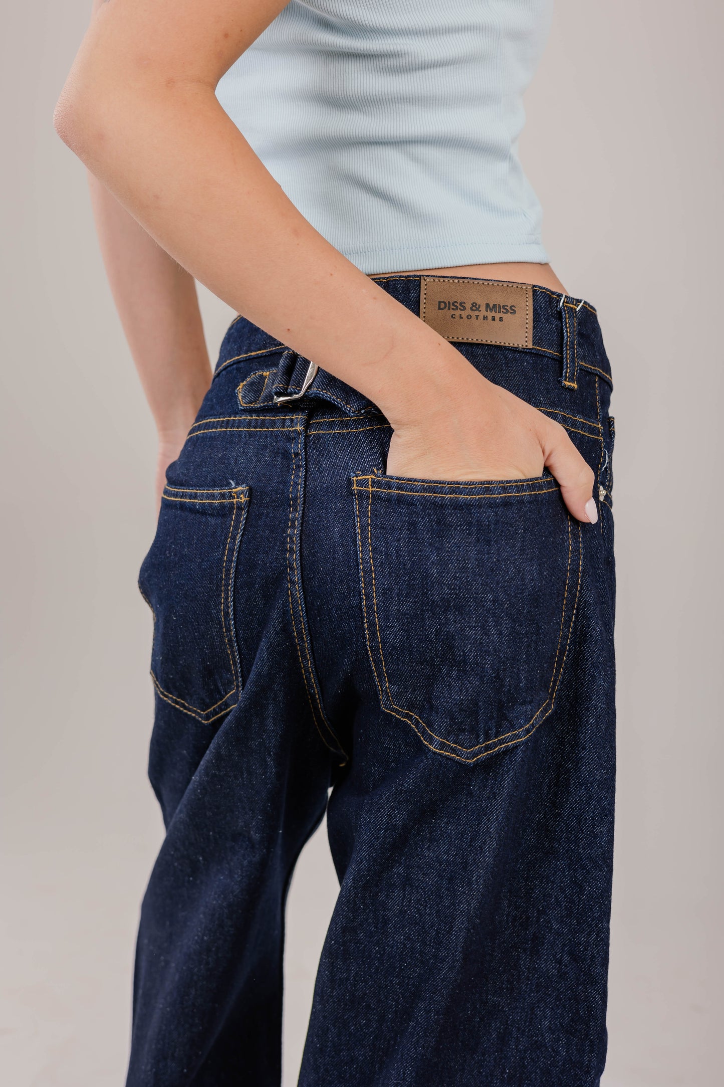 Turn-Up Navy Jeans
