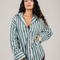 Poplin Shirt Olive Wide Stripe
