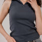 Ribbed Polo Sleeveless