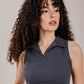 Ribbed Polo Sleeveless