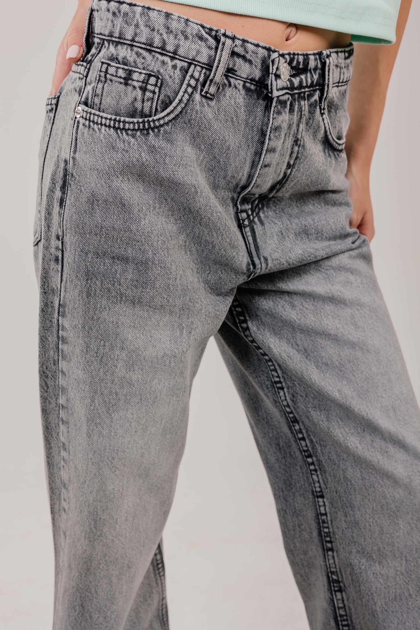 Straight Leg Denim Grey