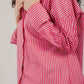 Poplin Red Shirt White Stripe