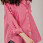 Poplin Red Shirt White Stripe
