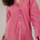 Poplin Red Shirt White Stripe