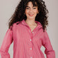 Poplin Red Shirt White Stripe