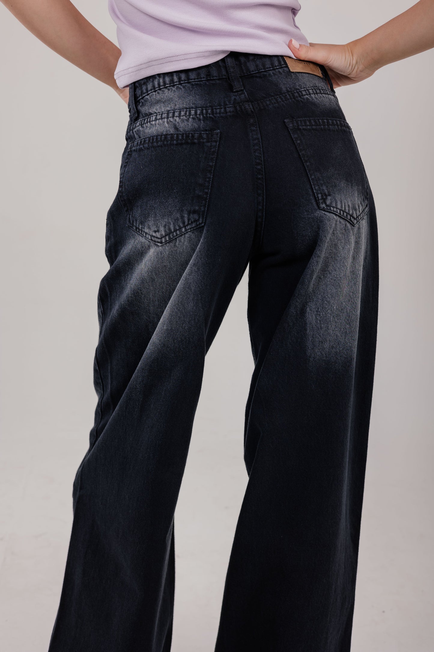 Wide-Leg Denim Black