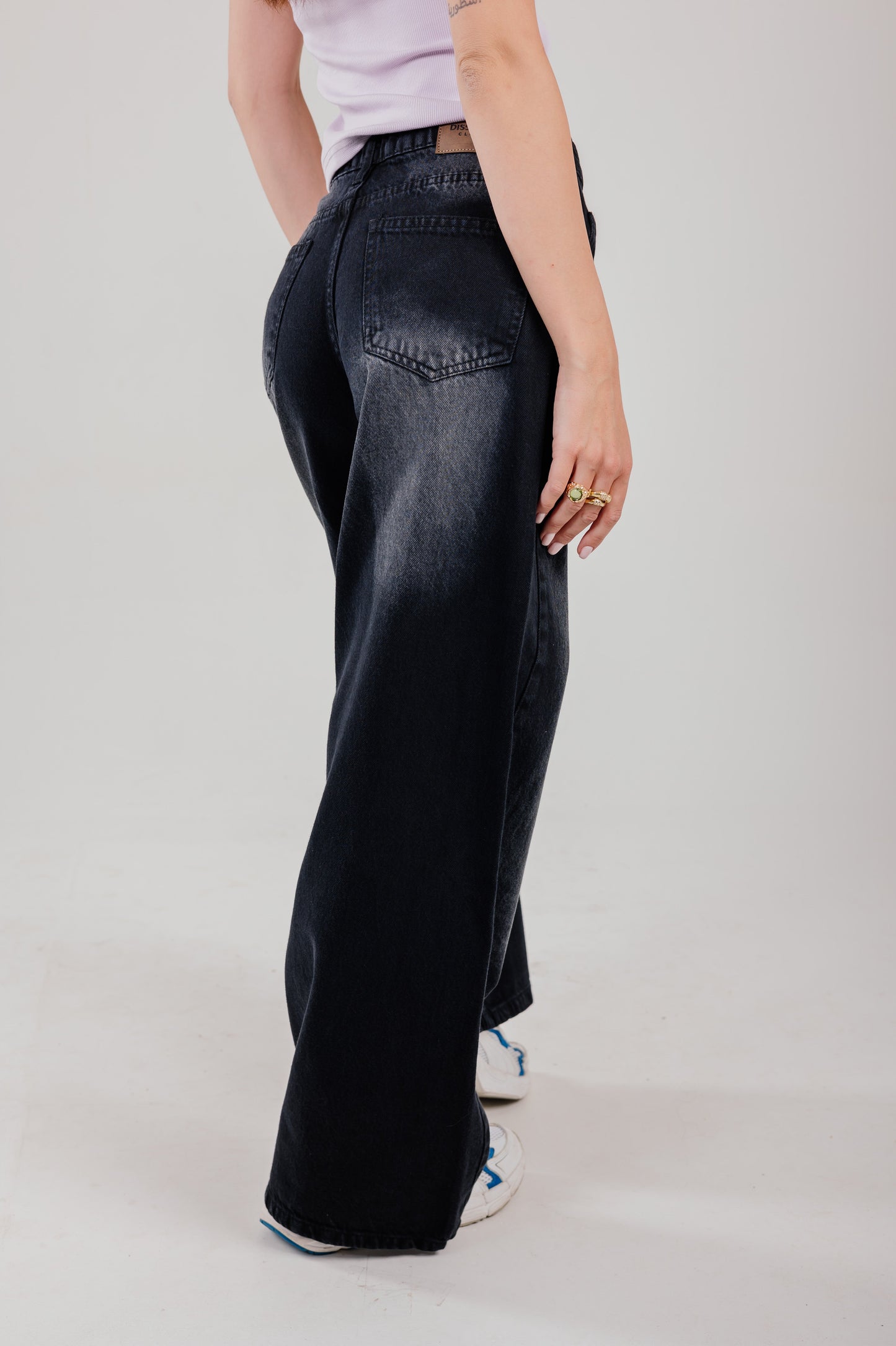 Wide-Leg Denim Black