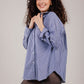 Poplin Navy Shirt White Stripe