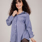 Poplin Navy Shirt White Stripe