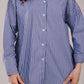 Poplin Navy Shirt White Stripe