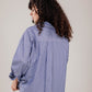 Poplin Navy Shirt White Stripe