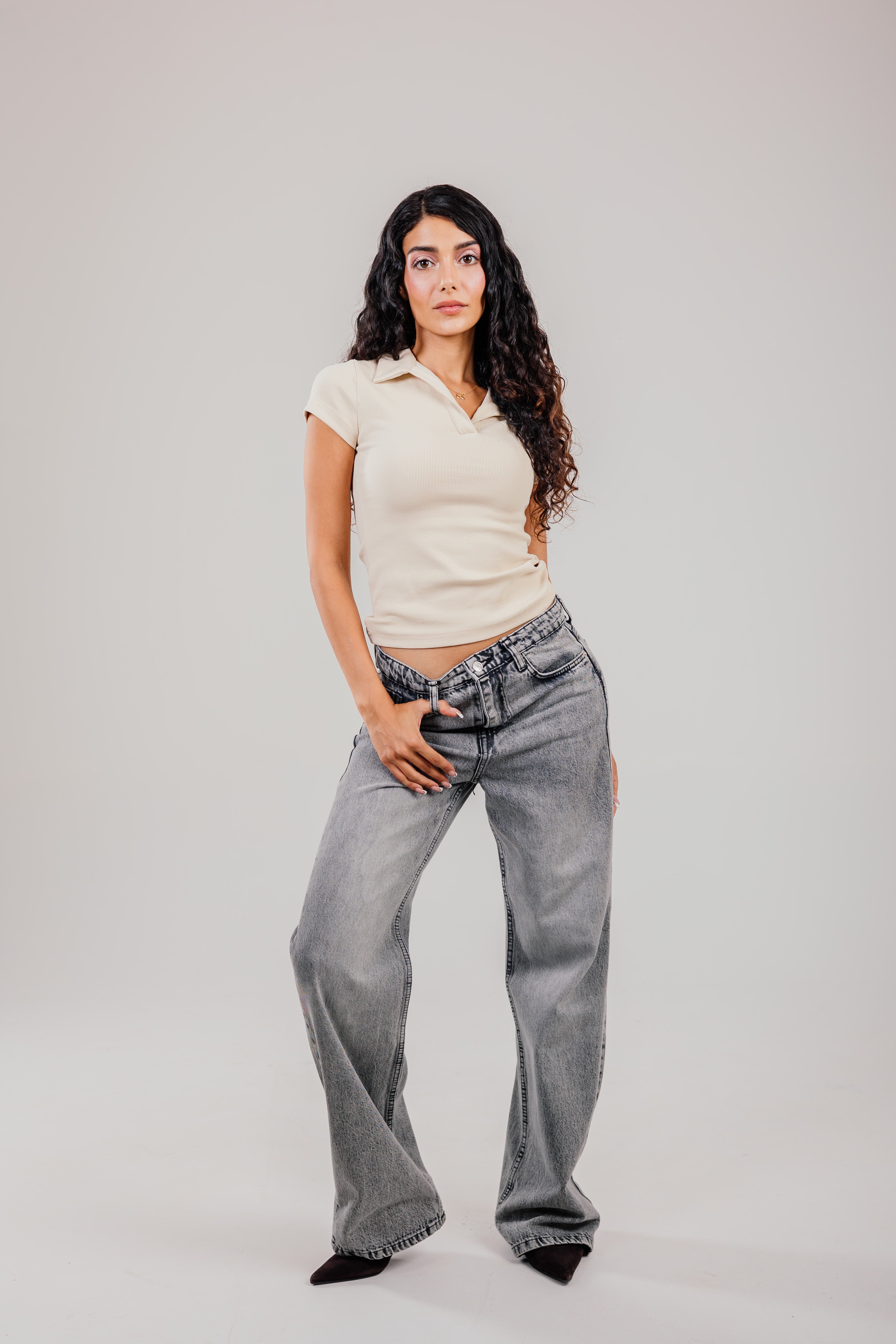 Ribbed Polo Short Sleeve