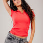 Ribbed Polo Short Sleeve