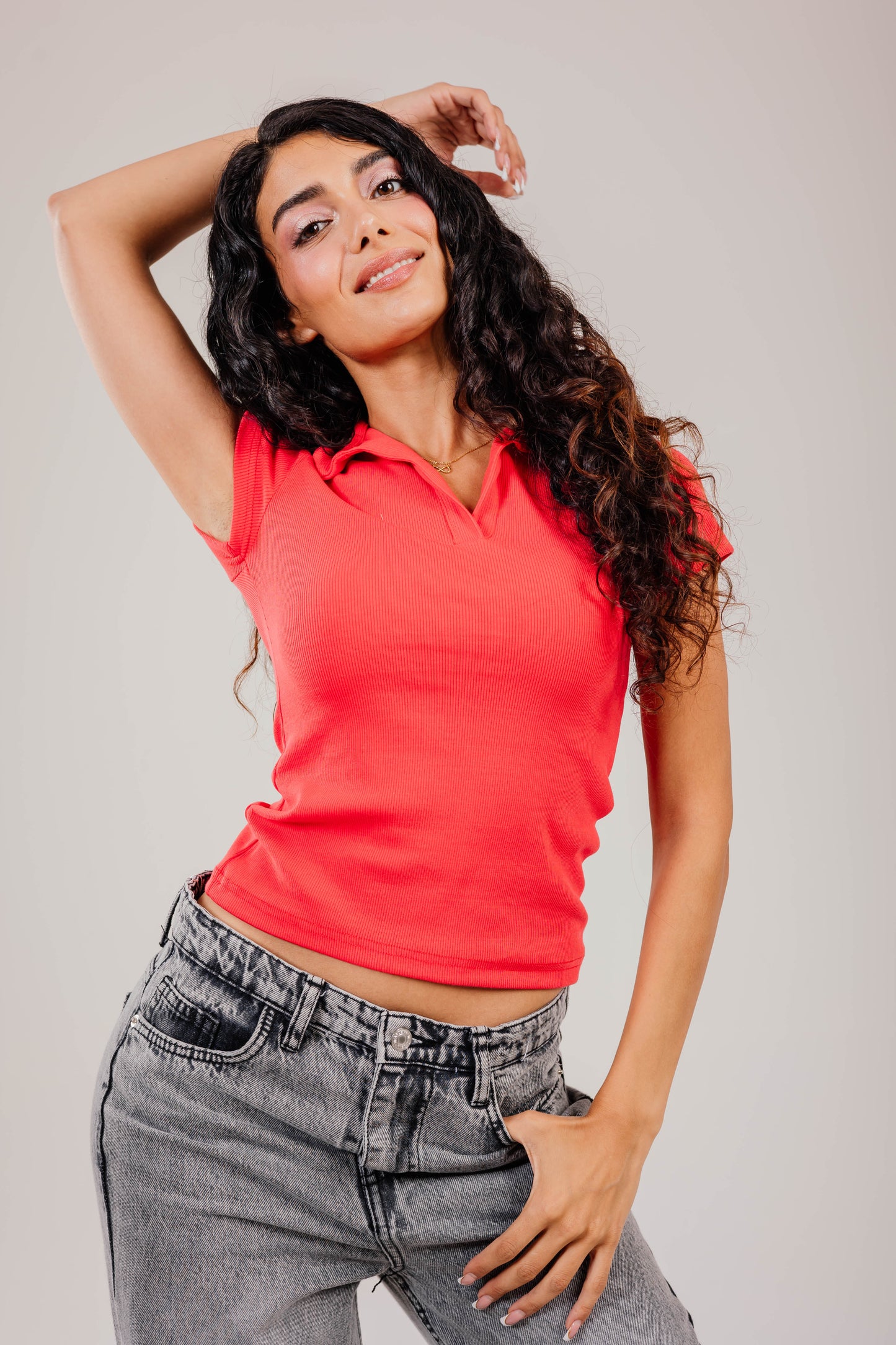 Ribbed Polo Short Sleeve