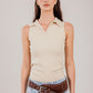 Ribbed Polo Sleeveless