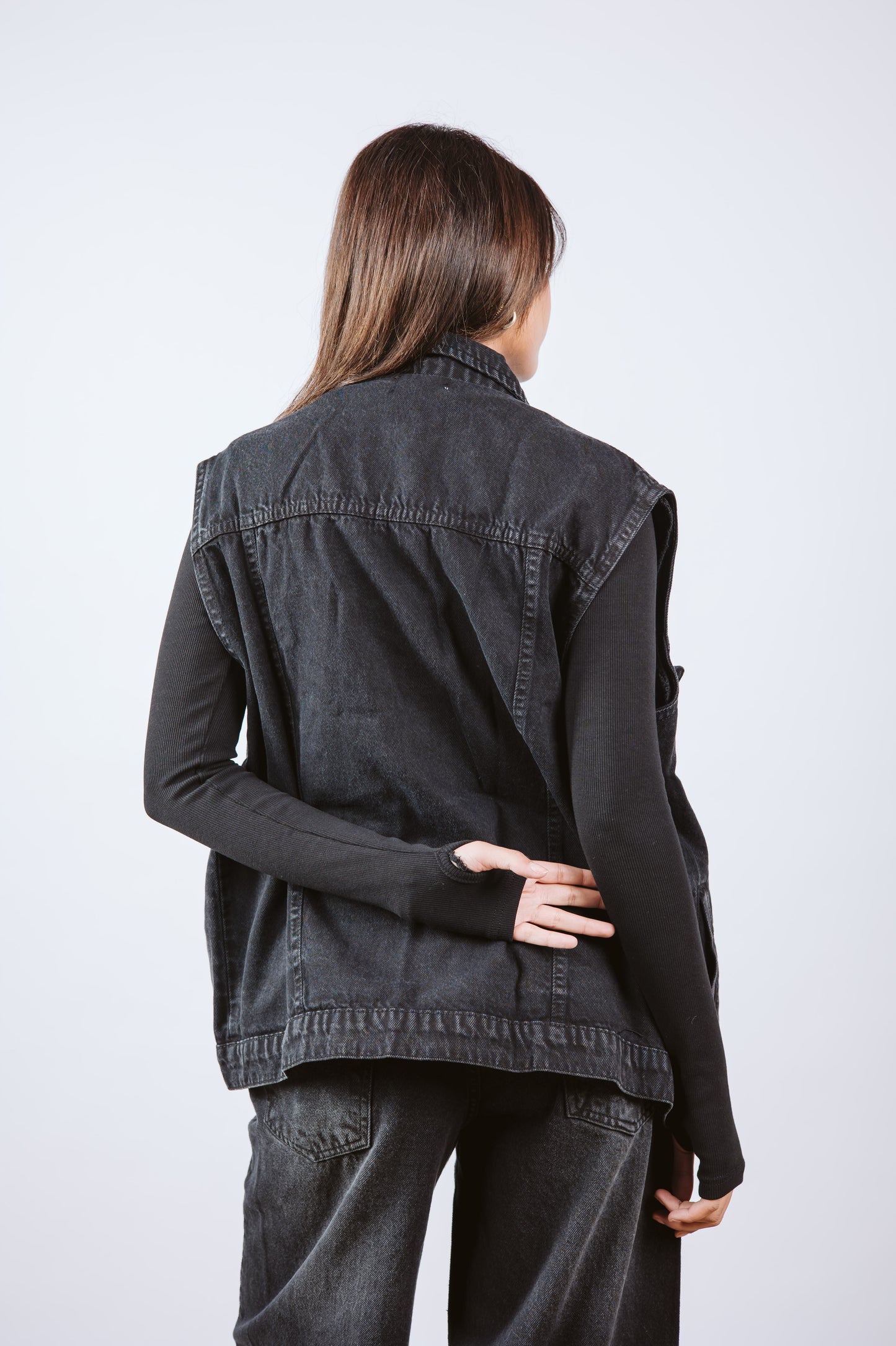 VEST DENIM BLACK