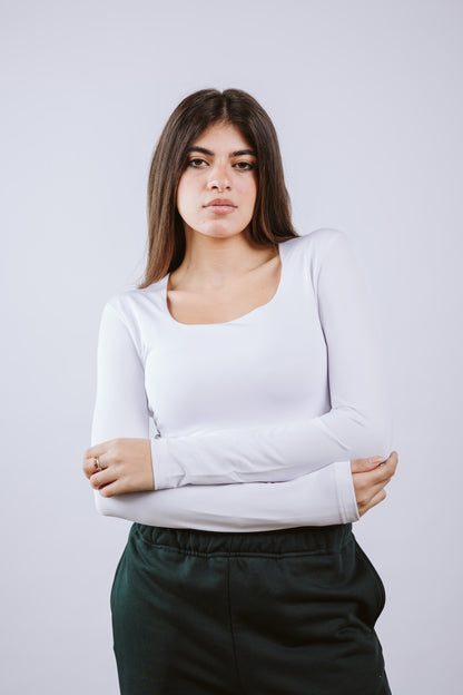 Square Neck Long Sleeve Top