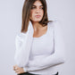 Square Neck Long Sleeve Top