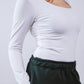 Square Neck Long Sleeve Top