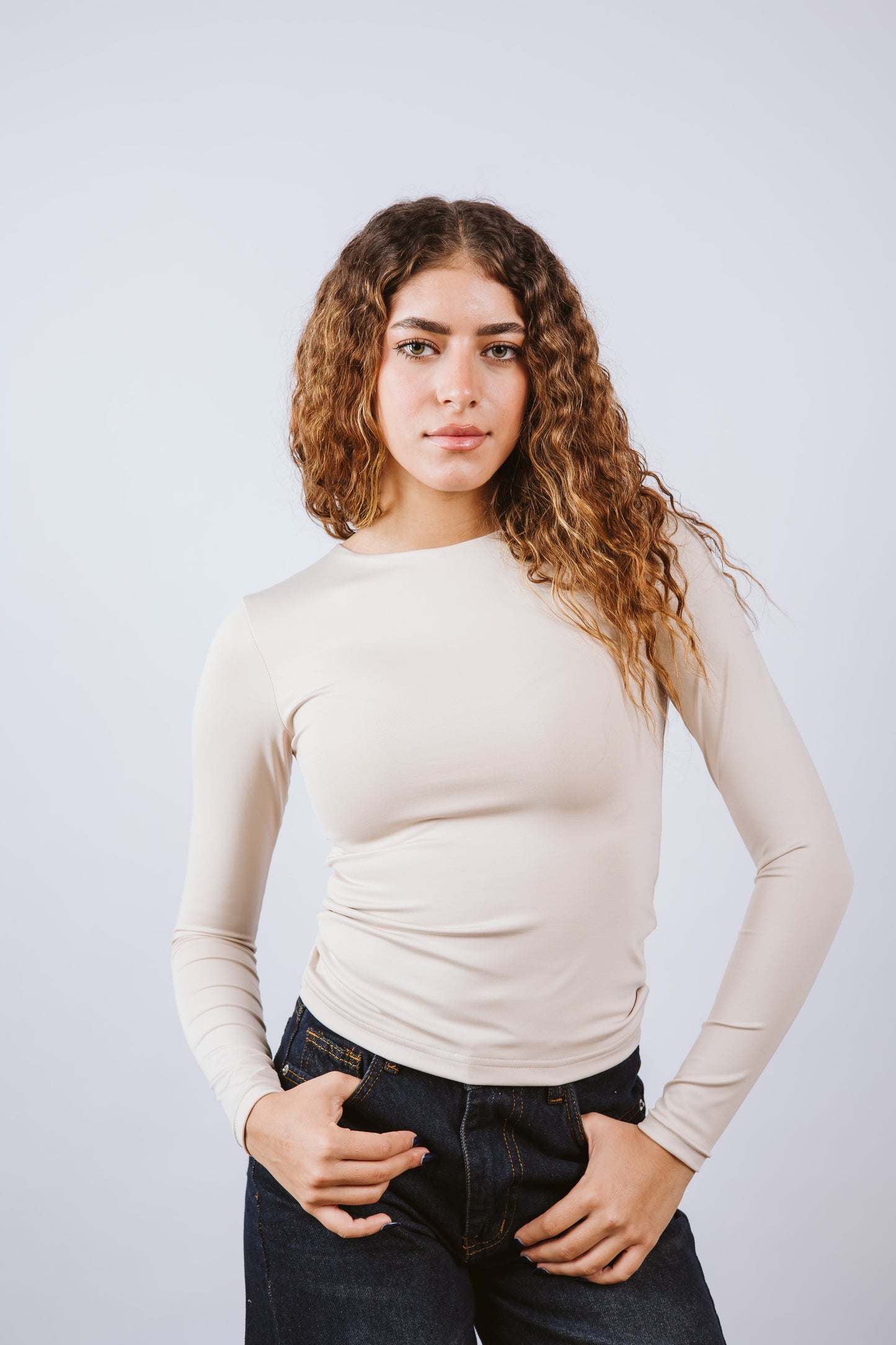 Crew Neck Long Sleeve Top