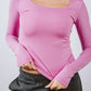 Square Neck Long Sleeve Top