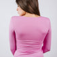 Square Neck Long Sleeve Top
