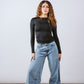 Crew Neck Long Sleeve Top