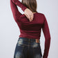 Square Neck Long Sleeve Top