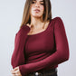 Square Neck Long Sleeve Top