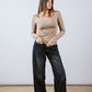 Square Neck Long Sleeve Top