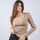 Square Neck Long Sleeve Top