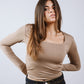 Square Neck Long Sleeve Top